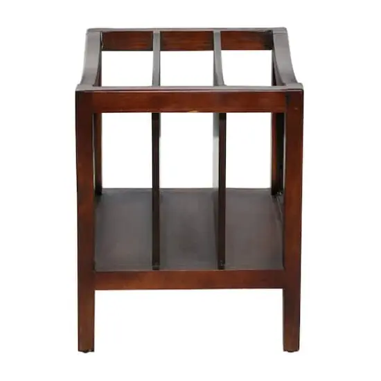 Brown Wood Traditional Magazine Rack Holder {4}