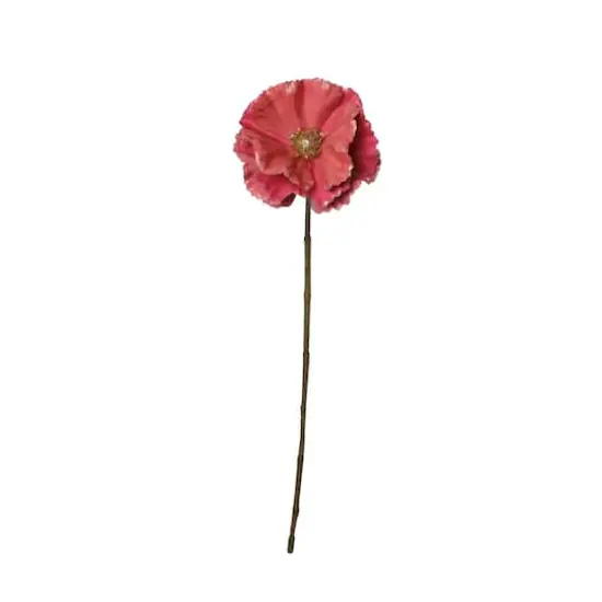 Pink Artificial Poppy Stem {1}
