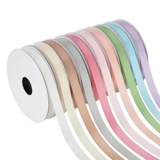 3/8" x 2yd. Pastel Colors Satin Value Pack Ribbon by Celebrate It&reg; {1}