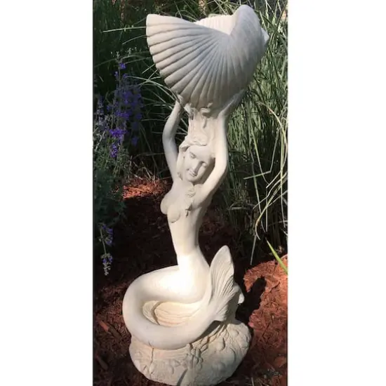 Santa's Workshop Antique White 23.5" Cold Cast Mermaid with Shell {3}