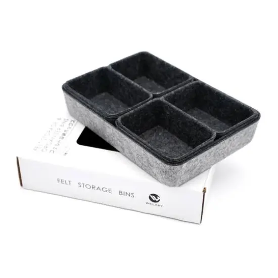 Welaxy Felt 7 Piece Drawer Organizer Tray Set Charcoal {9}