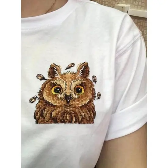 MP Studia Curious Owl Cross Stitch on Clothes Kit {8}