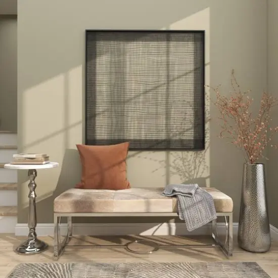 25" Silver Aluminum Tall Hammered Vase {14}