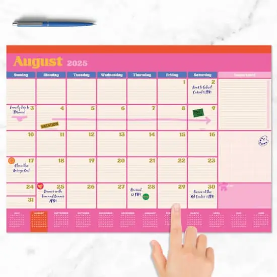 July 2025 - June 2026 Medium Sherbet Desk Pad Monthly Blotter Calendar {3}
