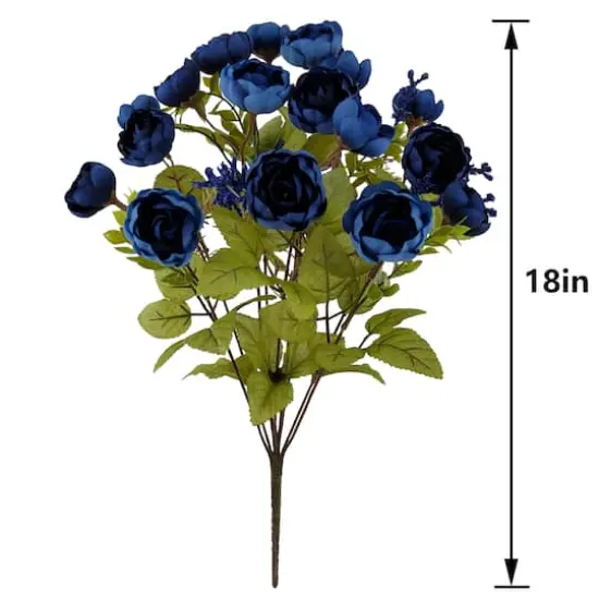 18" Ranunculus & Berry Deluxe Bush by Ashland&reg; Blue {4}