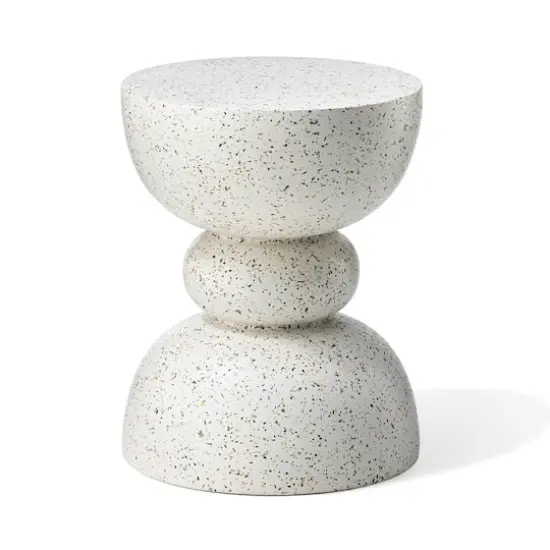 Glitzhome&reg; 17.25" Terrazzo Garden Accent Stool {1}