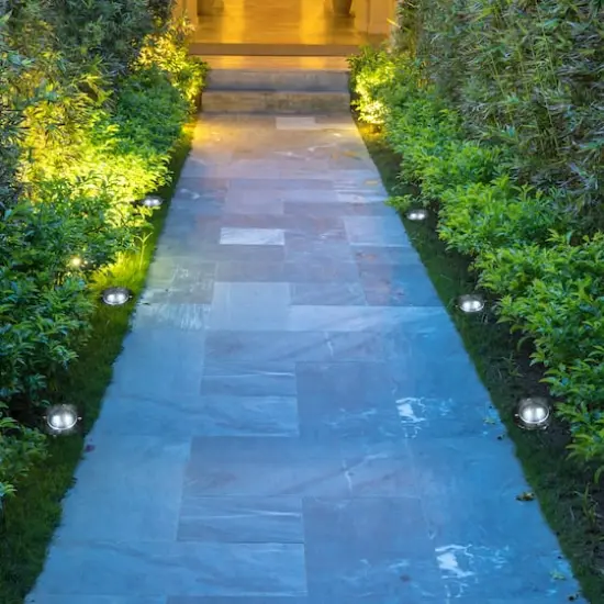 Glitzhome&reg; 5.25" Solar Powered LED Pathway Ground Lights Set {3}