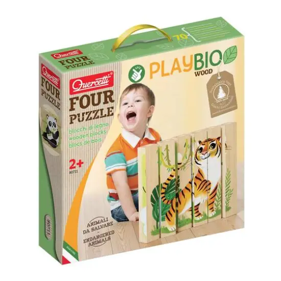 Quercetti&reg; Endangered Animals Mix-N-Match Wood Puzzle {1}