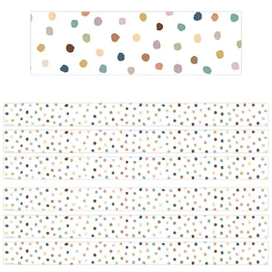 Teacher Created Resources Everyone is Welcome Painted Dots Straight Border Trim, 210ft. {1}