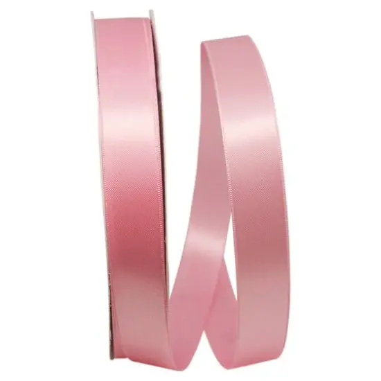 JAM Paper 7/8" x 100yd. Double Face Satin Allure Ribbon Pink {1}