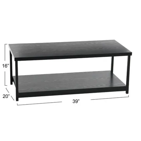 Household Essentials 39" Jamestown Coffee Table Black {5}