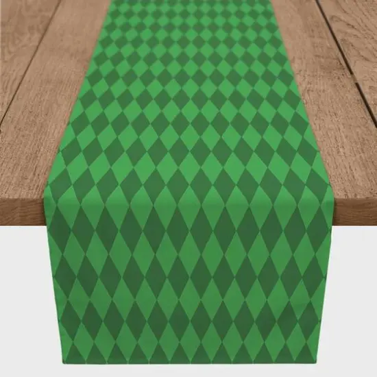 Green Diamonds Outdoor Table Runner {3}