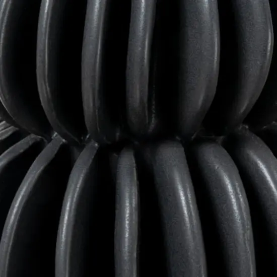 Hello Honey&reg; Bloomingville 5.5" Black Modern Pleated Stoneware Vase {3}