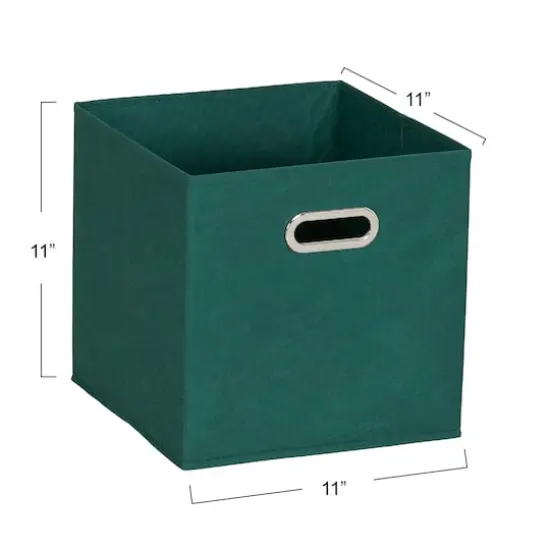 6 Pack Household Essentials 11" Fabric Storage Bins Green {4}