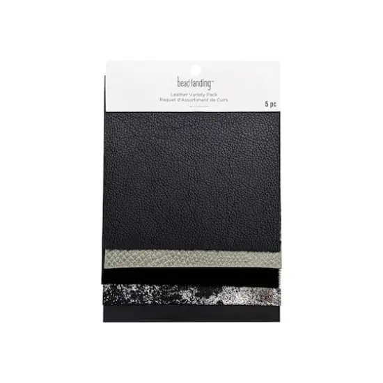 5" Black Square Leather Flats Mix by Bead Landing&trade; {4}