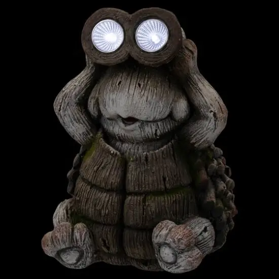 11.5" Turtle with Binoculars Outdoor Solar Lighted Garden Statue {5}