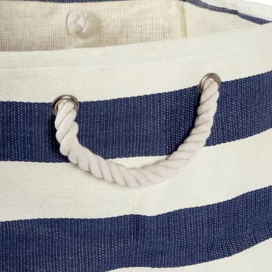 DII&reg; 16" Striped Woven Paper Storage Cube Nautical Blue {5}