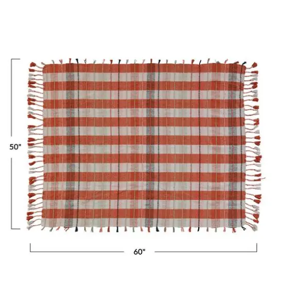 Hello Honey&reg; Warm Tone Plaid Cotton Blend Throw Blanket {6}