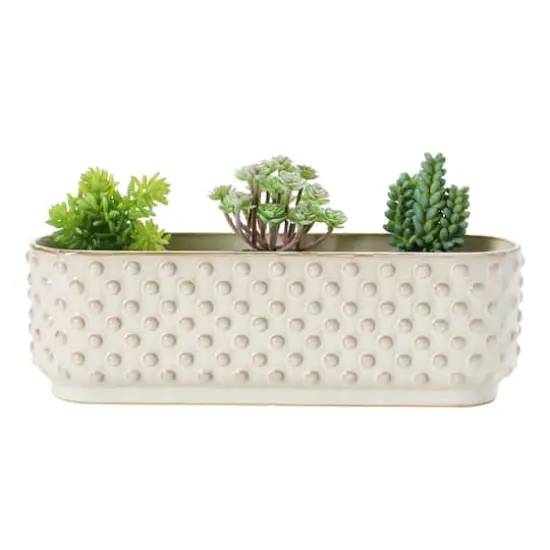 Hello Honey&reg; 15" White Stoneware 3 Section Window Planter {4}