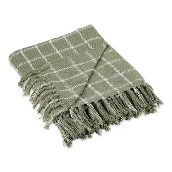DII&reg; Checked Plaid Throw Artichoke Green {1}