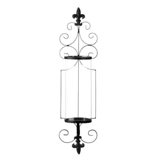 27" Fleur-De-Lis Candle Wall Sconce {1}