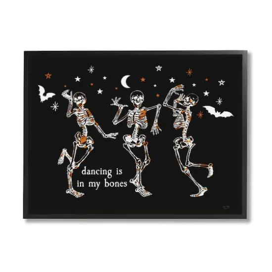 Stupell Industries Dancing In My Bones Skeletons Framed Giclee Art Black {1}