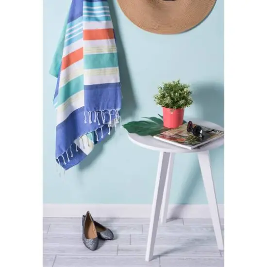 Fouta Towel Blue Beachy Stripe {5}