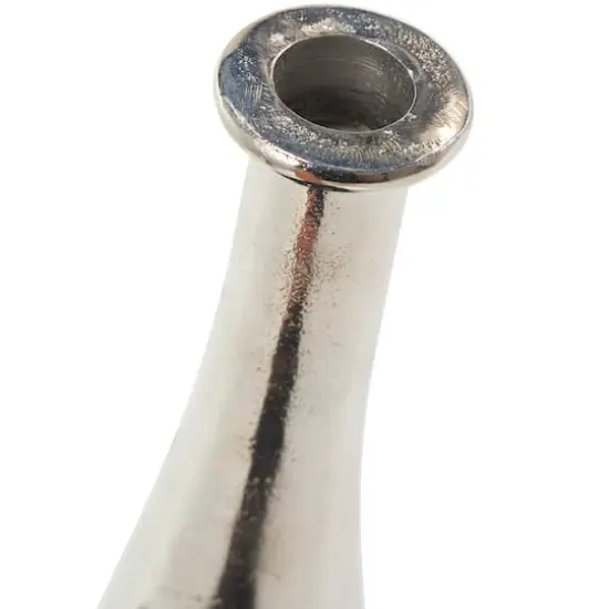 Silver Aluminum Taper Candle Holder Set {6}