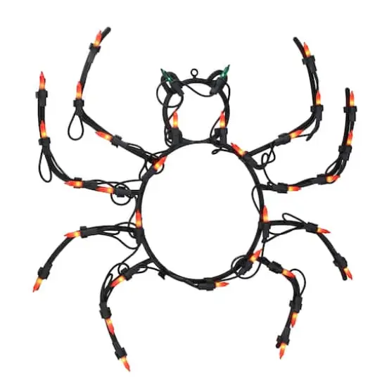 15" Lighted Spider Halloween Window Silhouette Decoration {1}