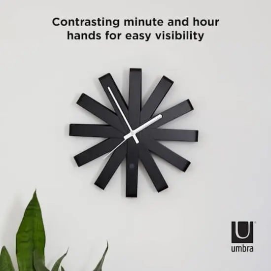 Umbra 12" Black Ribbon Round Wall Clock {5}
