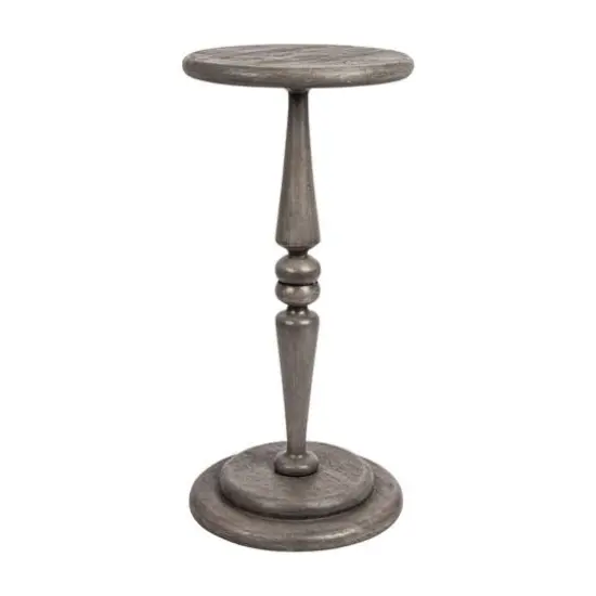Hello Honey&reg; Bishop Pedestal Cocktail Side Table Dove Gray {1}