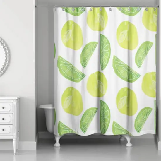 Lime Citrus Pattern 71" x 74" Shower Curtain {3}