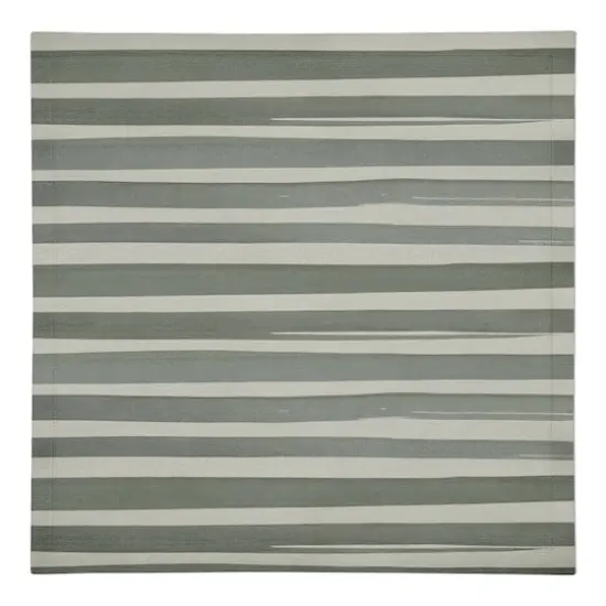 Watercolor Stripe Cotton Twill Napkin Green {1}