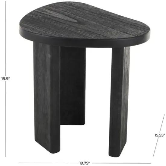 20" Black Handmade Heart Inspired Side End Accent Table {8}