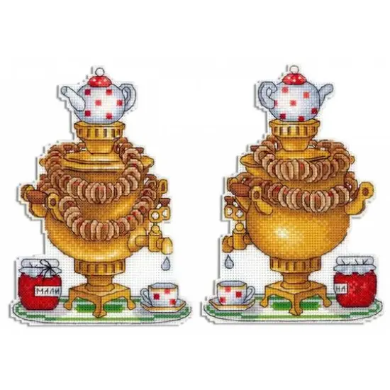 MP Studia Tea Party Plastic Canvas Counted Cross Stitch Kit {1}