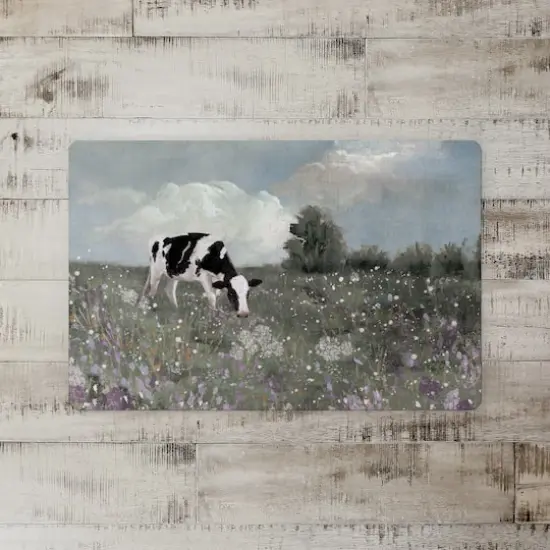 18" x 27" Cow in Purple Field Floor Mat {3}