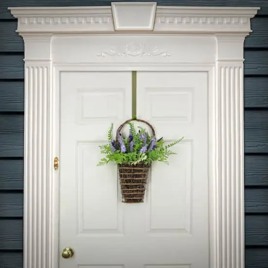 20" Spring Astilbe & Fern Wall Basket {3}