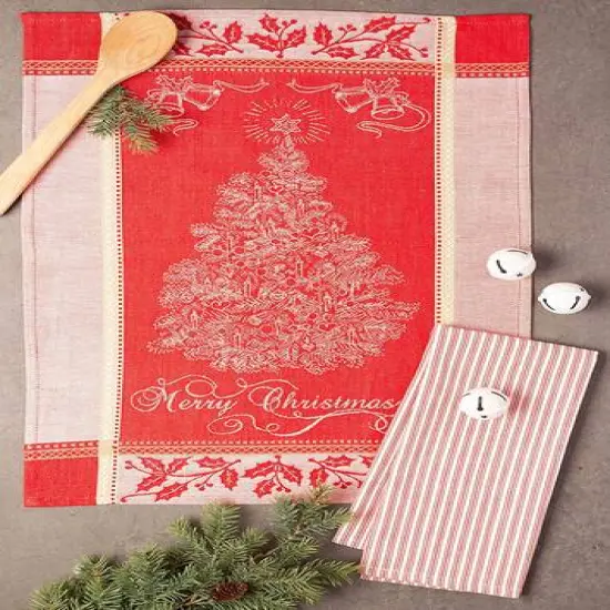 DII&reg; Vintage Merry Christmas Dishtowel Set {5}
