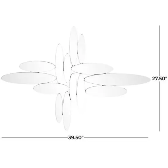 Silver Glass Frameless Wall Mirror 40" x 1" x 28" {7}