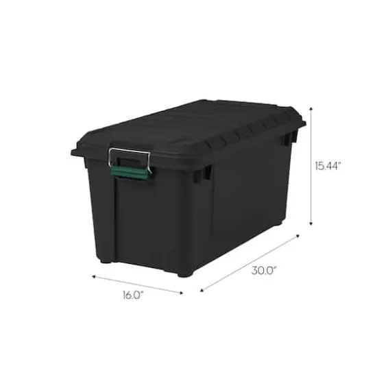 IRIS&reg; Remington&reg; 82qt. Black Store-It-All Utility Tote with Buckle Lid {5}