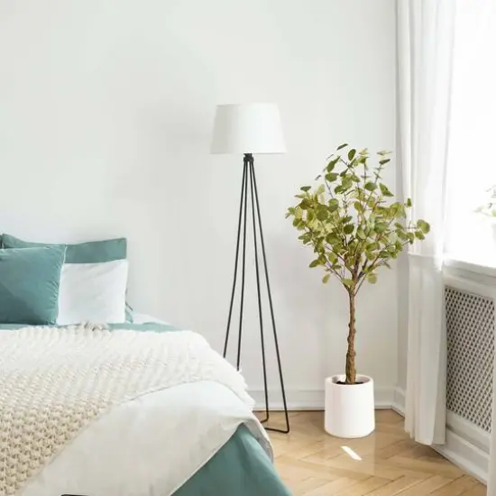 American Art Decor 4ft. Realistic Artificial Eucalyptus Tree in White Pot {8}