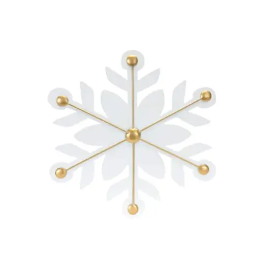 12ct. White & Gold Iron Snowflake Ornaments {5}