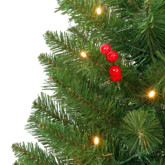 2 Pack 3.5ft. Pre-Lit Adorned Artificial Potted Christmas Tree, Warm White LED Lights {5}