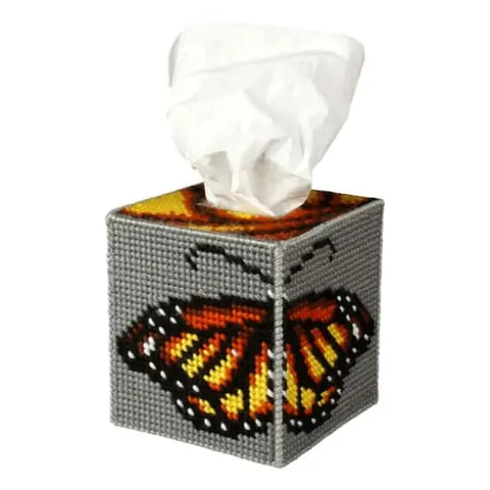Orchidea Tissue Box Cover - Needlepoint (Halfstitch) Kit Butterfly {1}