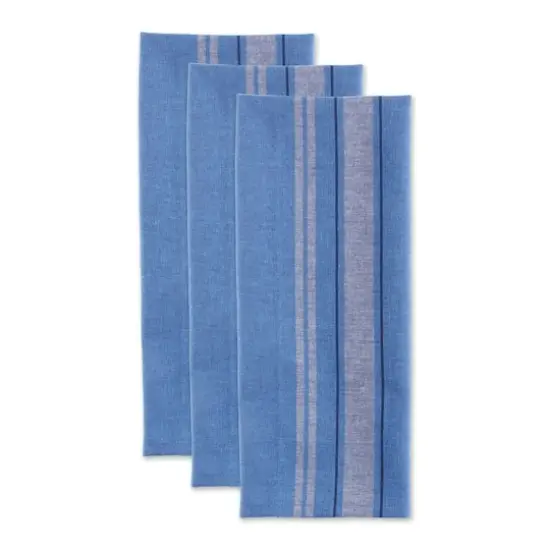 DII&reg; Blue Chambray French Stripe Woven Dishtowel, 3ct. {1}
