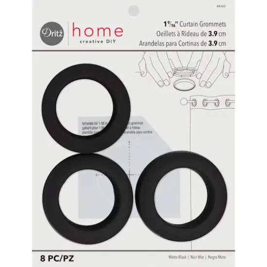 Dritz&reg; Home 1.562" Curtain Grommets, 8ct. Black {1}