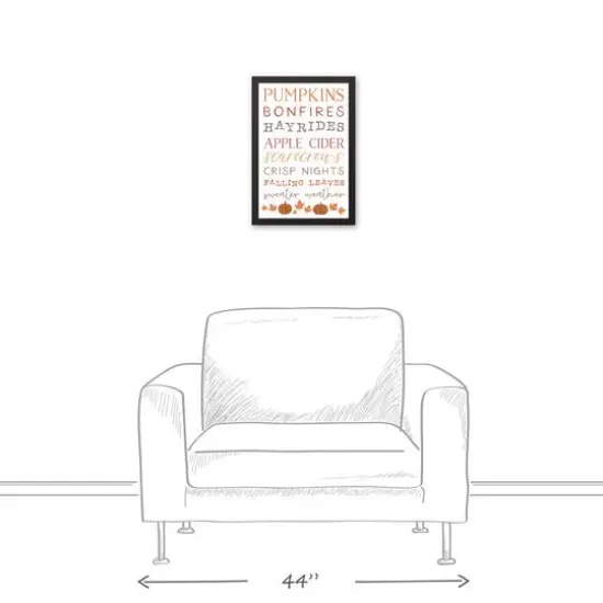 Autumn Things Black Framed Canvas Wall Art {5}