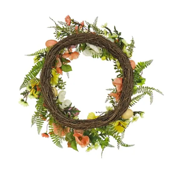 22" Ferns & Flowers Easter Wreath {5}