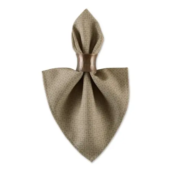 DII® Oversized Tonal Lattice Print Outdoor Linen Dinner Napkins, 6ct. Stone {4}