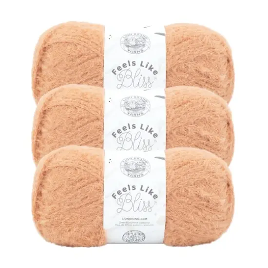 3 Pack Lion Brand&reg; Feels Like Bliss Yarn Peach {1}